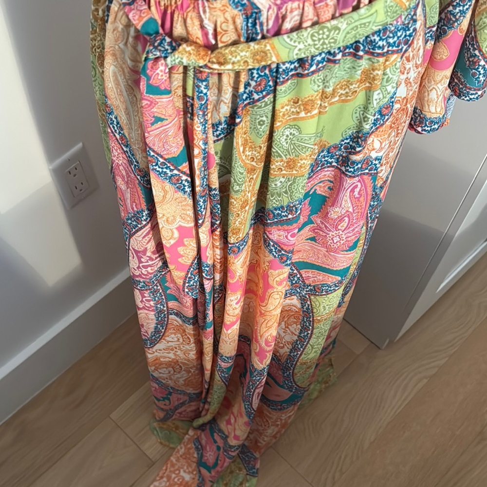 Elegant Multicolor One-Shoulder Dress - Picture 2 of 7
